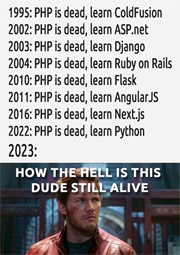Mem na téma zastaralosti PHP