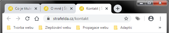 Titulek stránky v záložkách prohlížeče Chrome