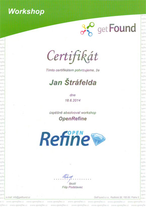 Certifikát školení Refine